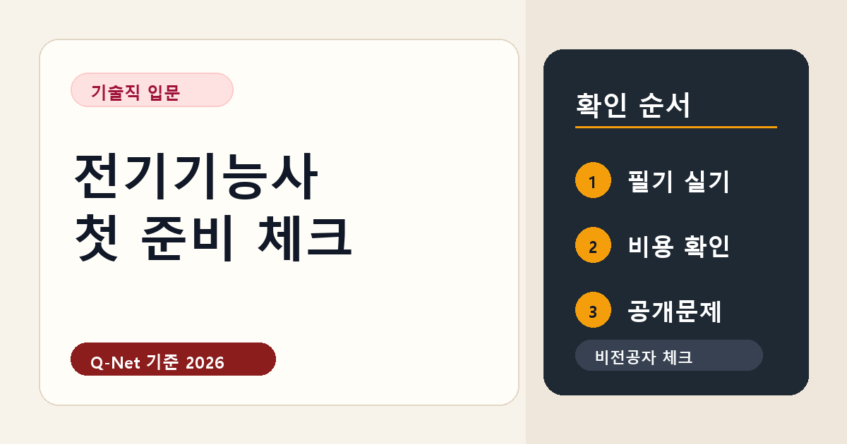 전기기능사 처음 준비할 때 필기 실기 순서와 비용 체크