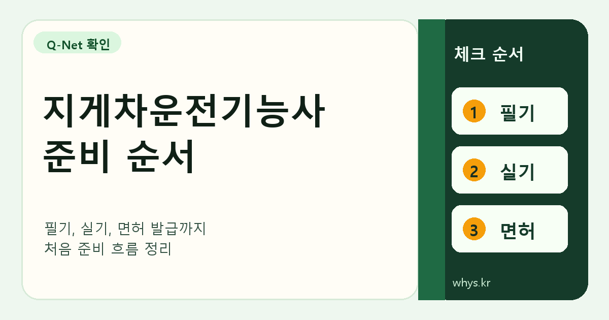 지게차운전기능사 처음 준비할 때 필기 실기 면허 발급 순서