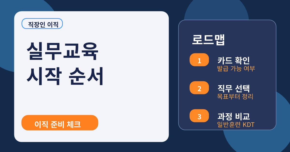 직장인 이직용 실무교육 시작 순서