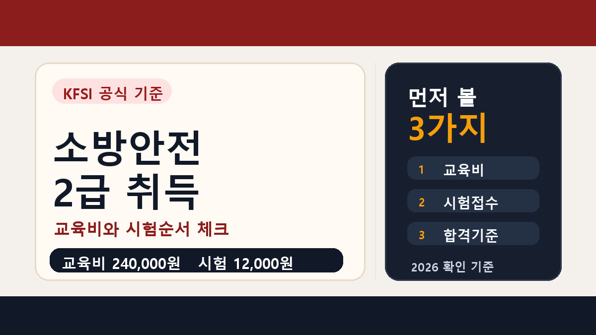 소방안전관리자 2급 취득방법, 강습교육 비용과 시험 접수 순서