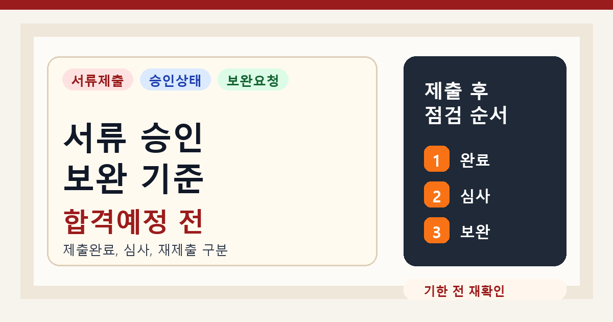 큐넷 응시자격서류 제출 확인, 승인 보완 상태와 필기 합격예정 무효 기준