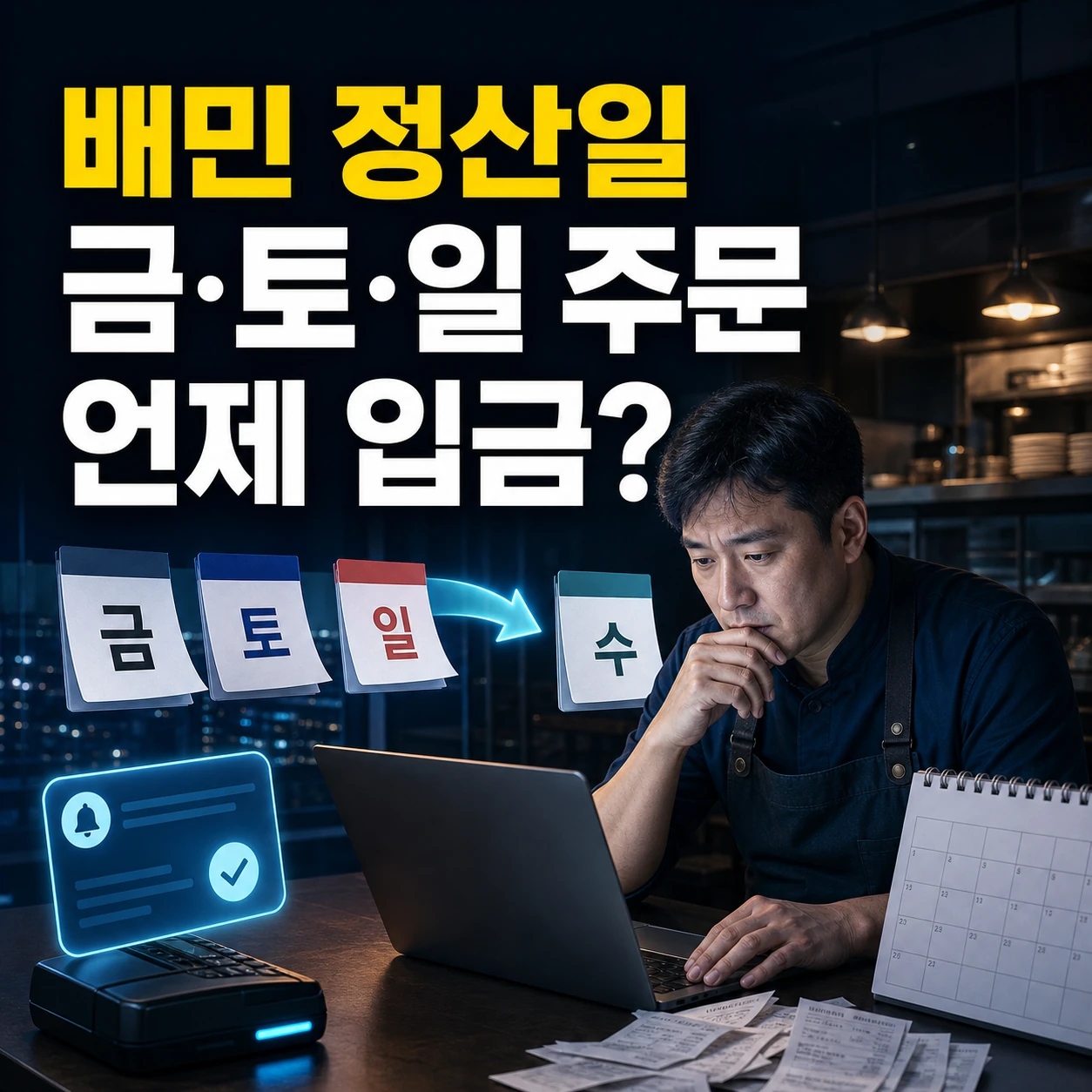 배달의민족 정산일 3영업일 계산｜금·토·일 주문은 수요일 입금될까?