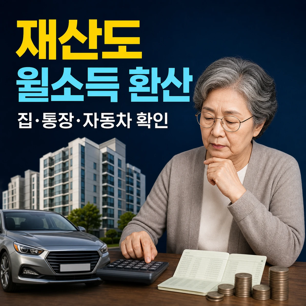 기초연금 재산 자동차 통장잔고 소득인정액 계산 순서 카드뉴스