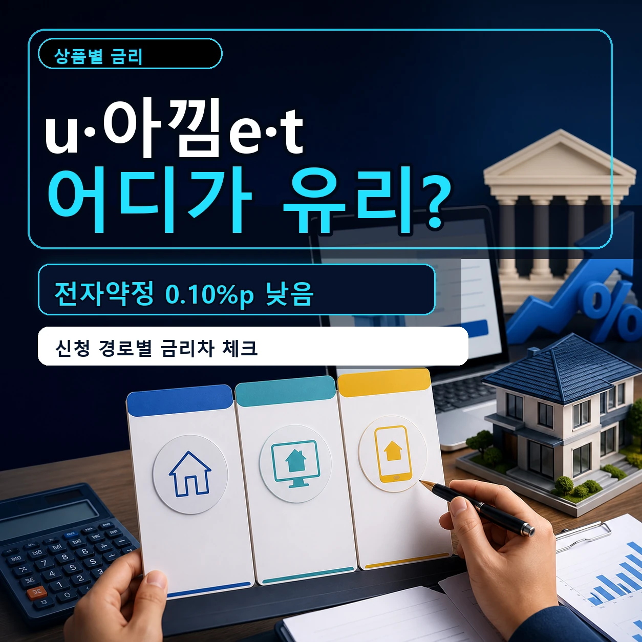 아낌e u t 보금자리론 금리 차이 전자약정 0.10퍼센트포인트 카드뉴스