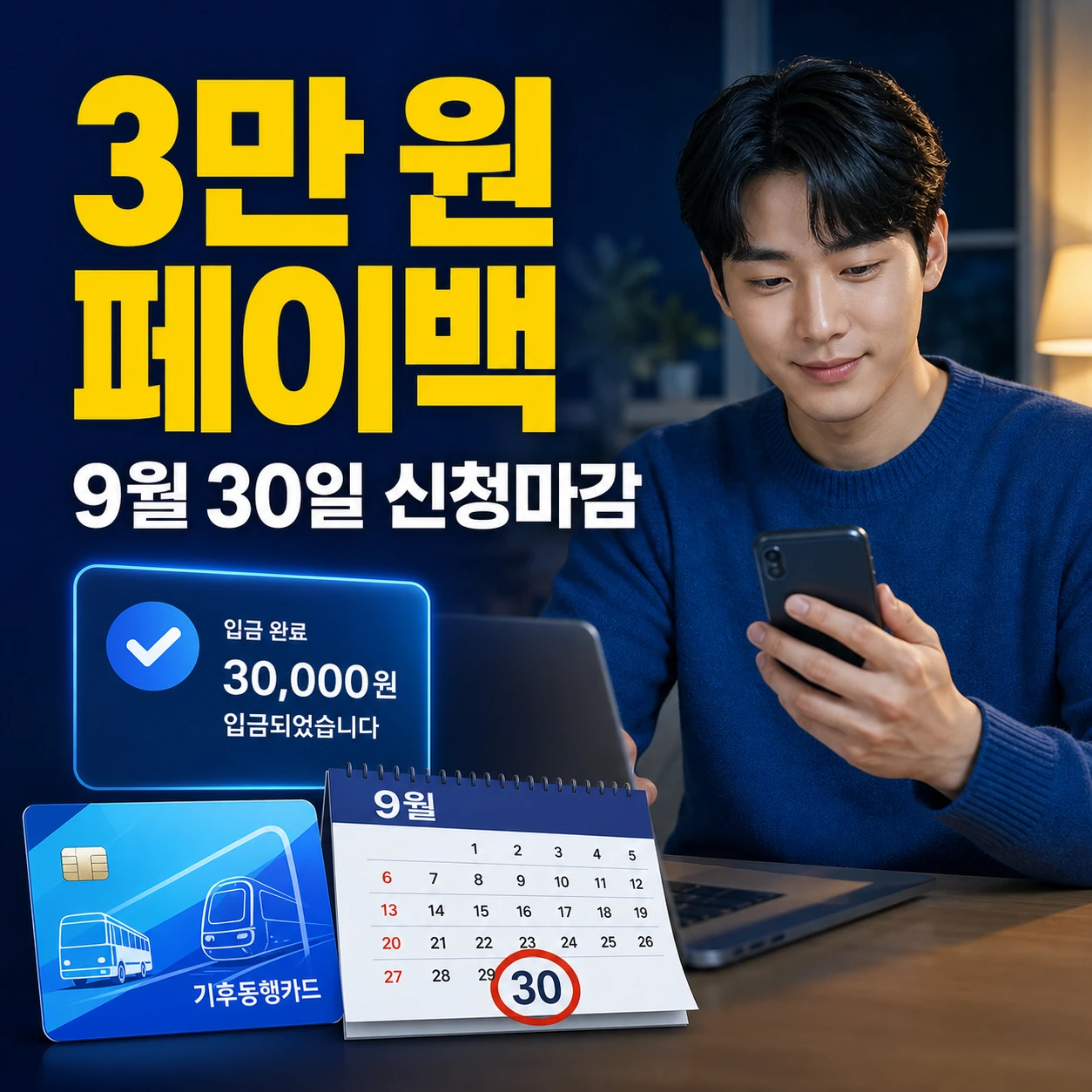 기후동행카드 3만 원 페이백을 9월 30일까지 신청하는 방법 카드뉴스