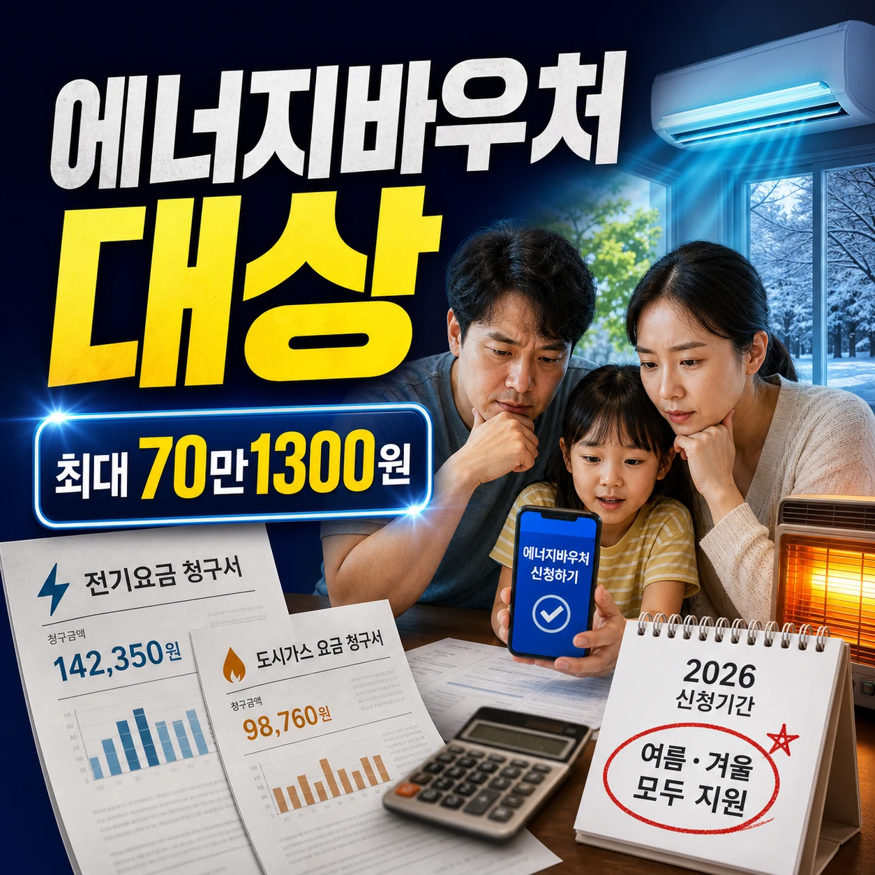 에너지바우처 대상 2026｜신청기간·기초생활수급자 조건·지원금액 잔액조회