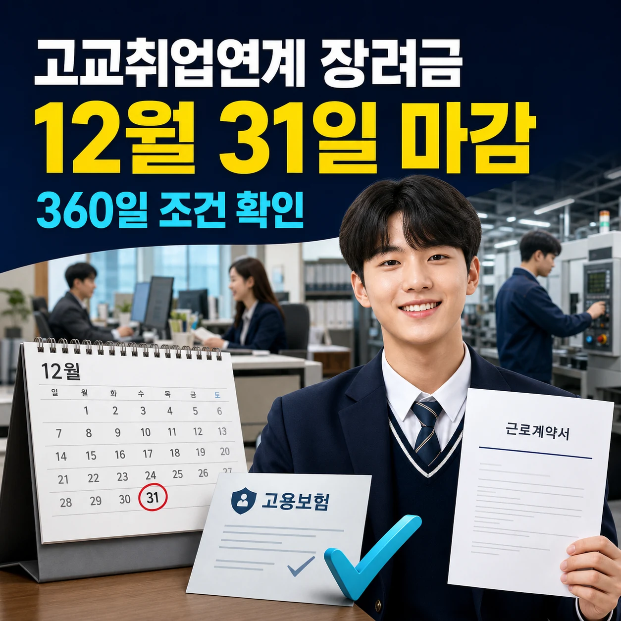 2026 고교취업연계 장려금 신청 기간, 지급 금액 요일과 알바 재직 대학 환수 반환 조건
