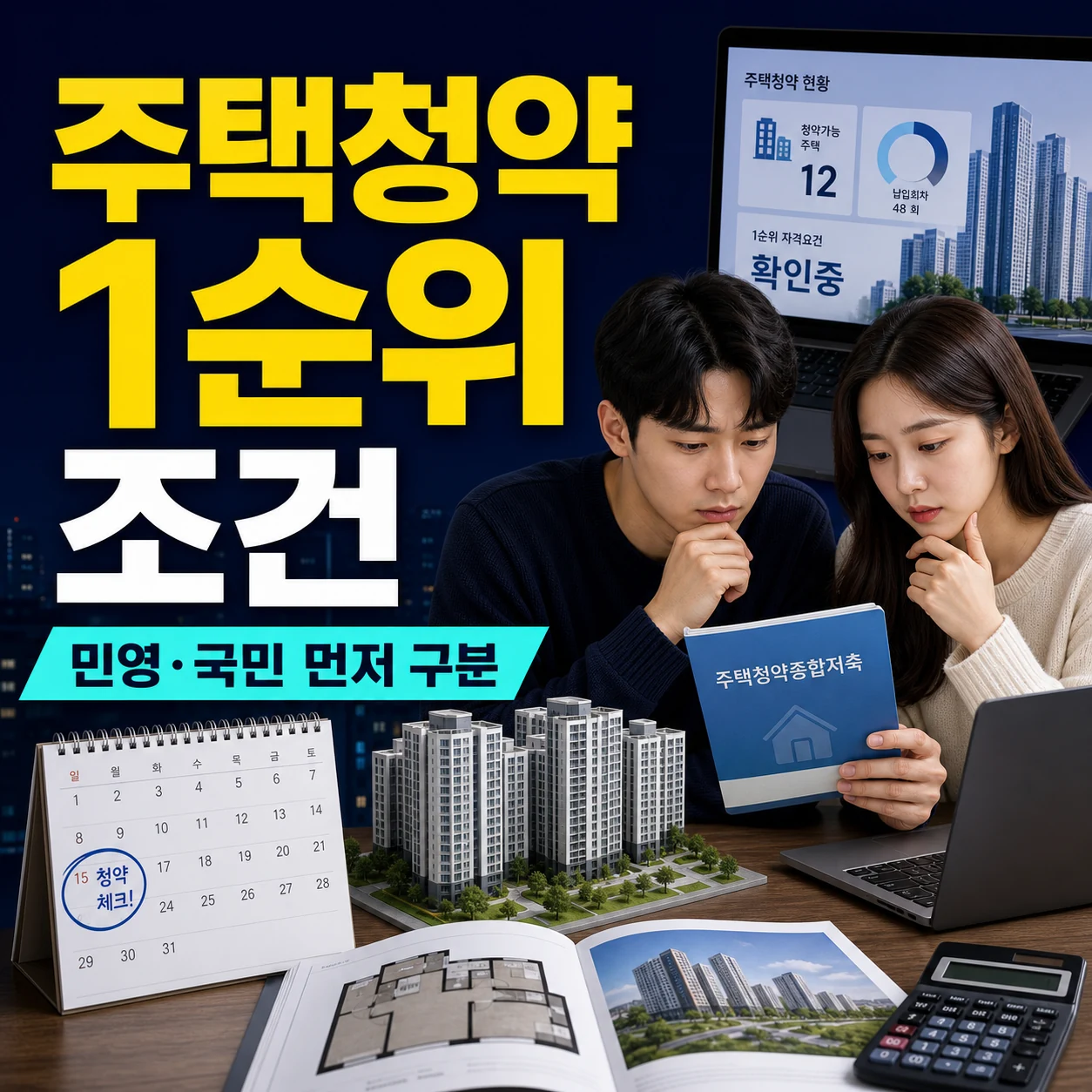 주택청약 1순위 조건｜민영·국민 청약통장 예치금·납입횟수 부적격 체크