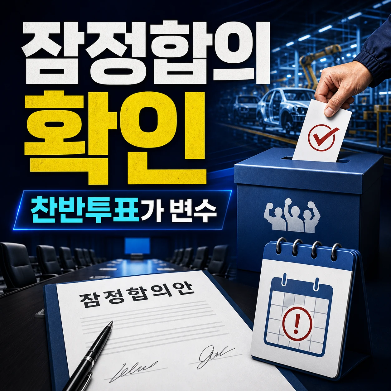 현대자동차 파업 잠정합의 찬반투표 변수 카드뉴스