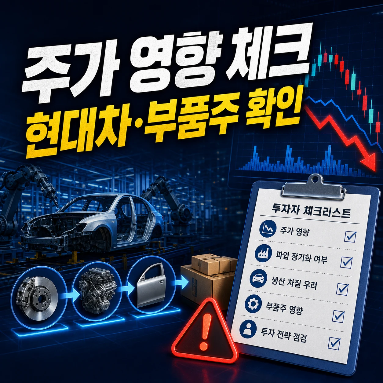 현대자동차 파업 주가 영향 현대차 부품주 확인 카드뉴스