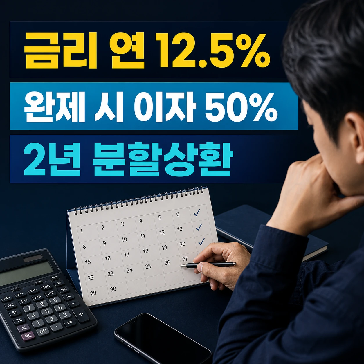 불법사금융예방대출 연 12.5% 금리 완제 시 이자 50%와 2년 분할상환 카드뉴스
