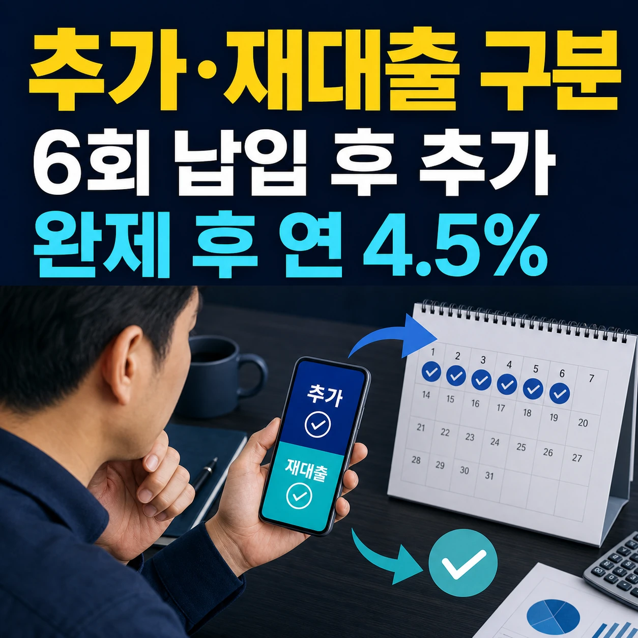 불법사금융예방대출 6회 납입 후 추가대출과 완제 후 연 4.5% 재대출 비교 카드뉴스