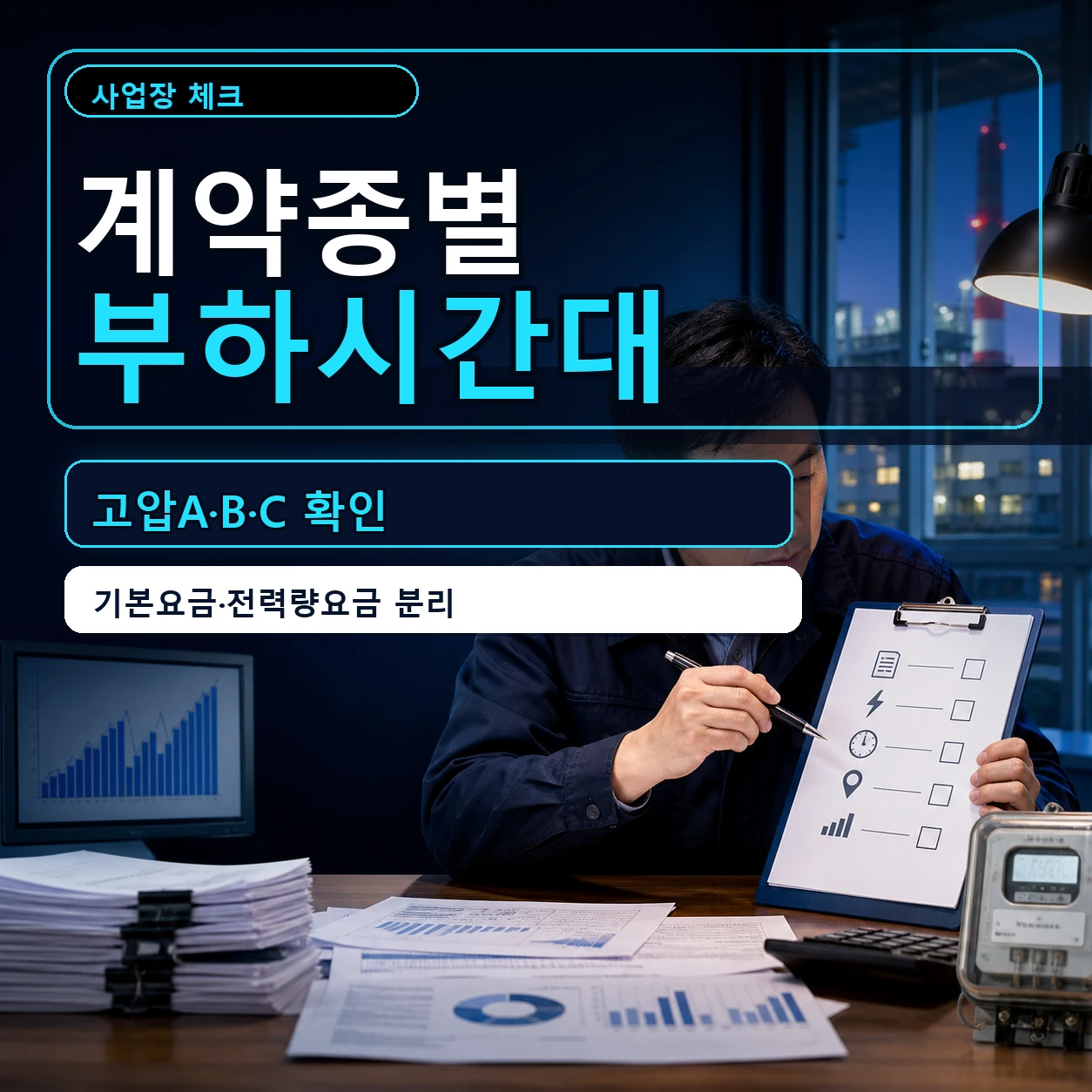 산업용 전기요금 계약종별 고압A 고압B 고압C 부하시간대 확인 카드뉴스