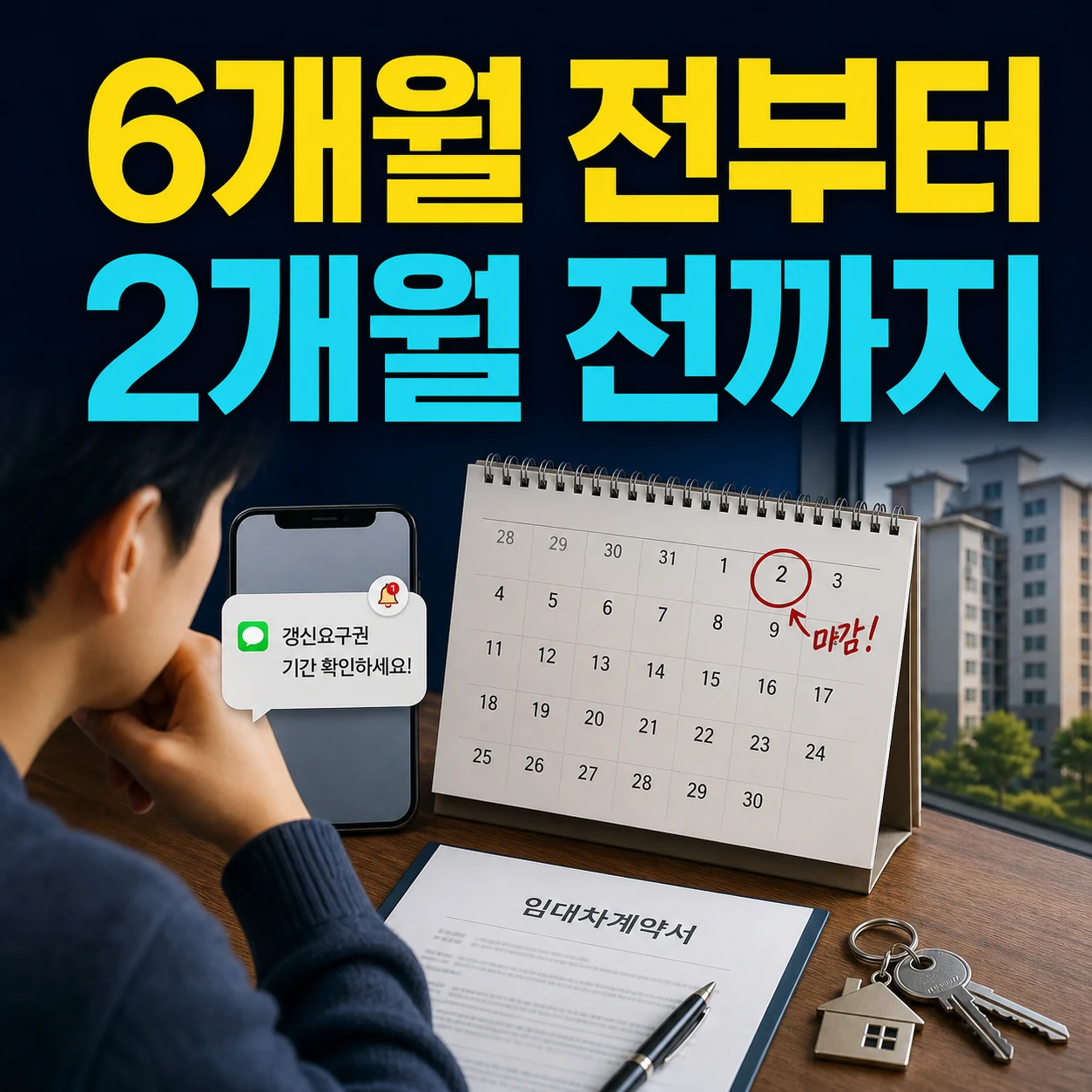 계약갱신청구권 행사기간 6개월 전부터 2개월 전까지 카드뉴스