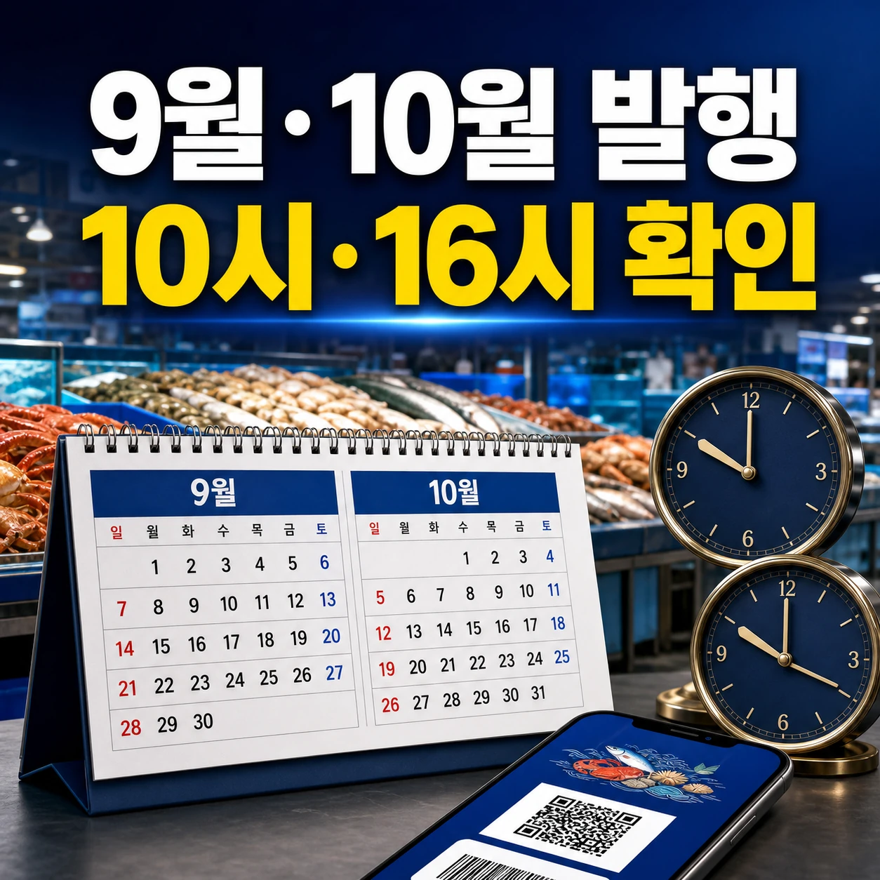 2026 수산대전 상품권 9월 10월 발행일과 오전 10시 오후 4시 구매시간 카드뉴스