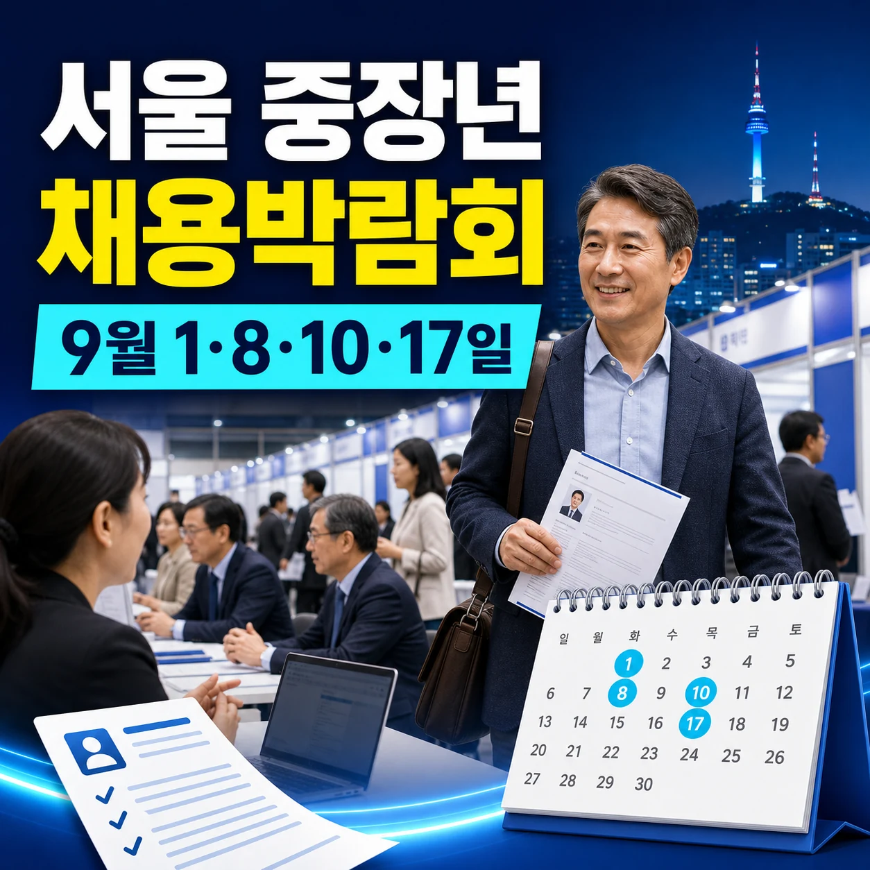 2026 서울 중장년 채용박람회 9월 일정 신청 방법, 서울시 은평구 구로구 도봉구 마포구 현장면접 이력서 준비