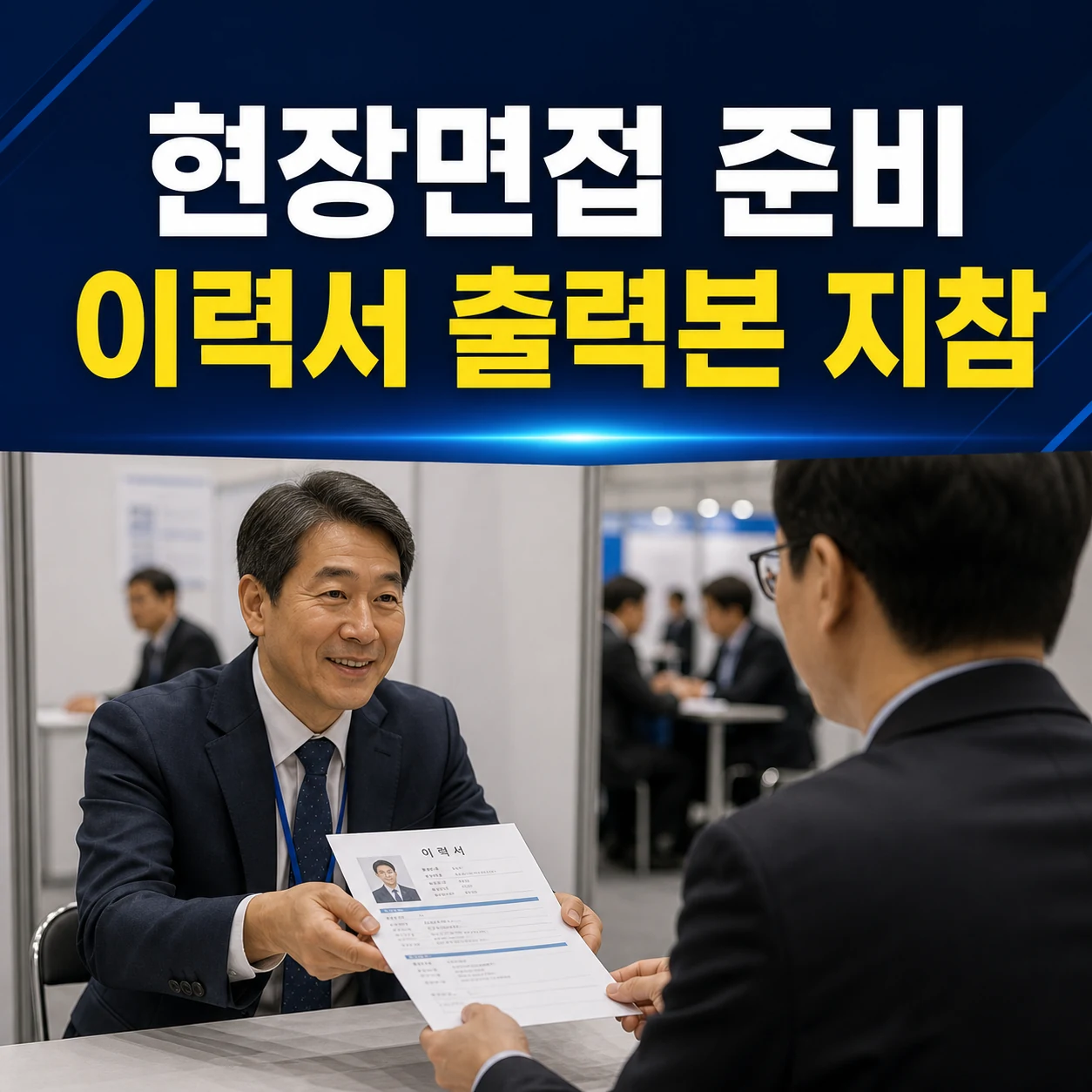 서울 중장년 채용박람회 사전신청을 놓쳐도 당일 현장접수가 가능하다는 안내 카드뉴스