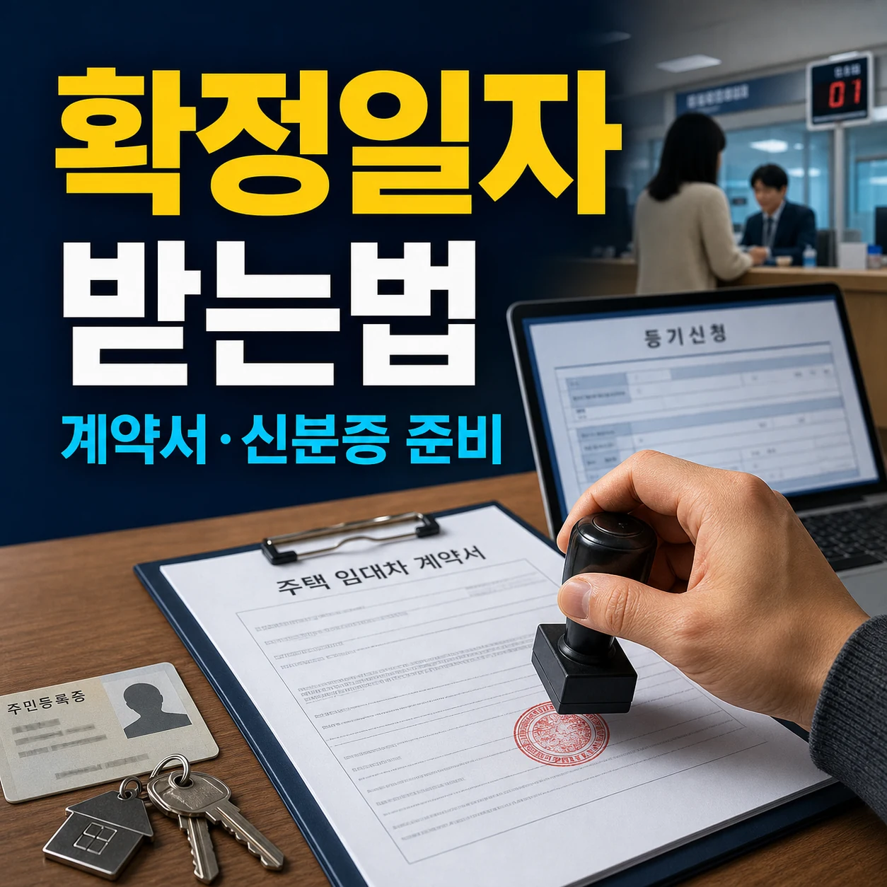 확정일자 받는법 계약서 신분증 준비 카드뉴스