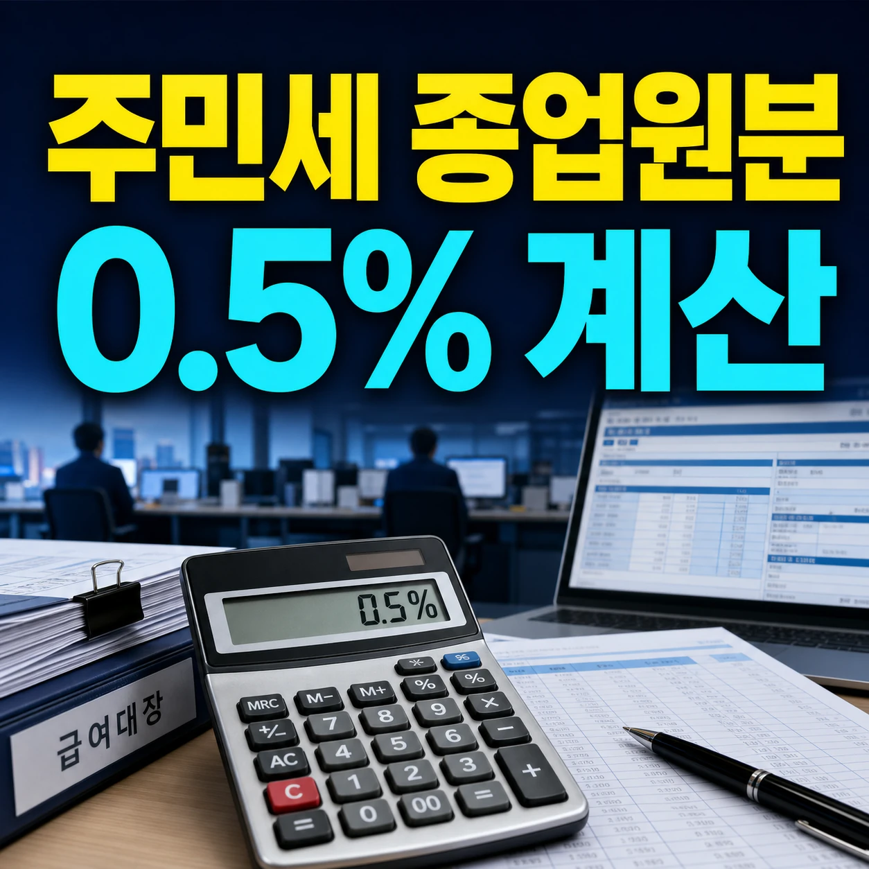 주민세 일용직 종업원분 0.5% 계산 기준 세율 신고, 1억8천만원 면세점 넘으면 얼마?
