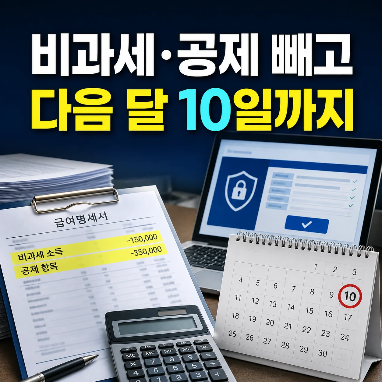 주민세 종업원분에서 비과세 급여와 공제를 뺀 뒤 다음 달 10일까지 신고하는 순서 카드뉴스