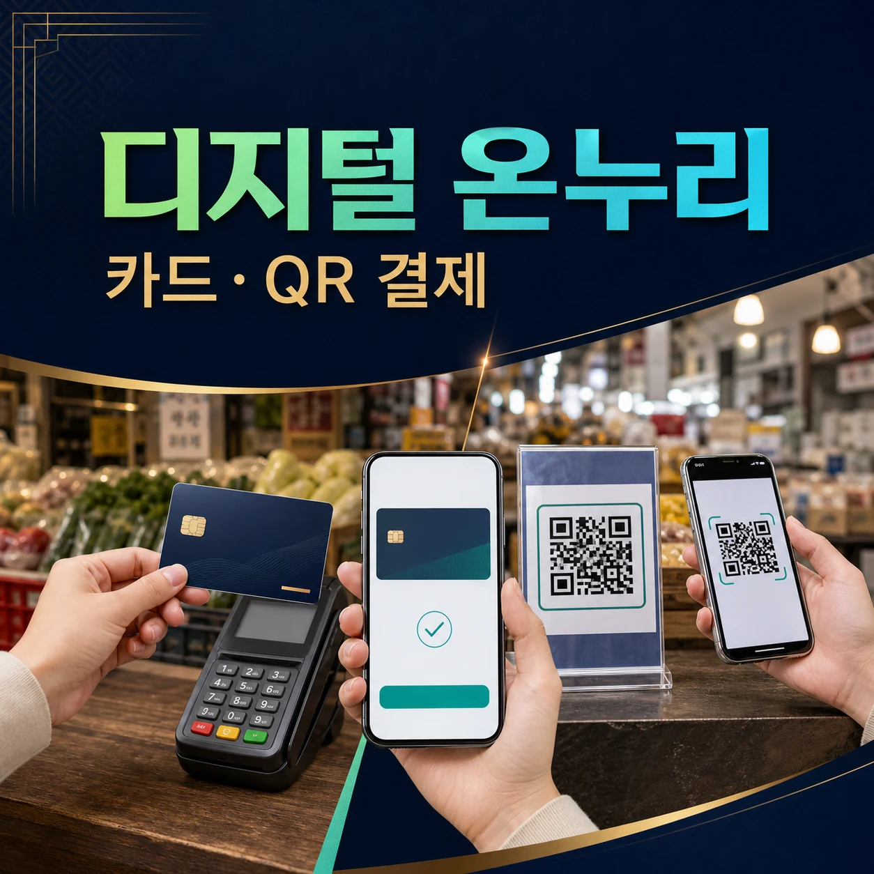 상생페이백 디지털 온누리상품권을 등록카드와 QR로 결제하는 방법 카드뉴스