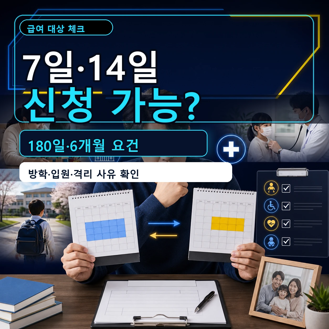 단기 육아휴직 7일 14일 급여 대상 180일 6개월 요건 카드뉴스