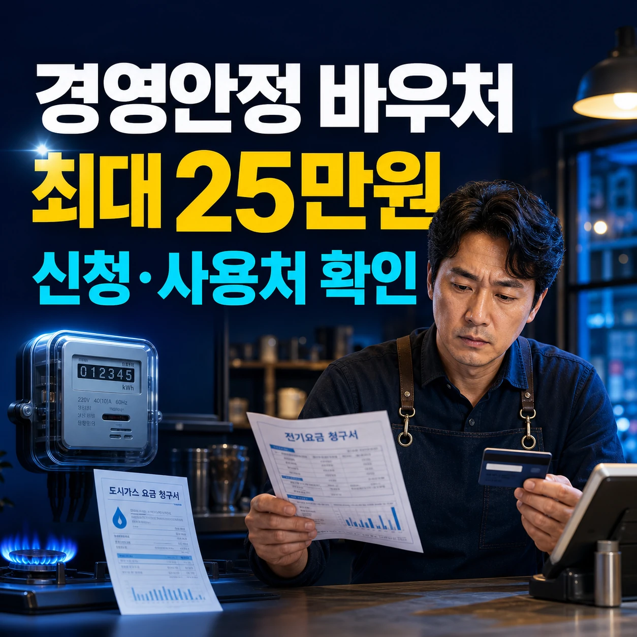 2026 소상공인 경영안정 바우처 25만원 지원 사업 신청 기간, 연매출 기준 사용처 카드사 변경 사용 방법