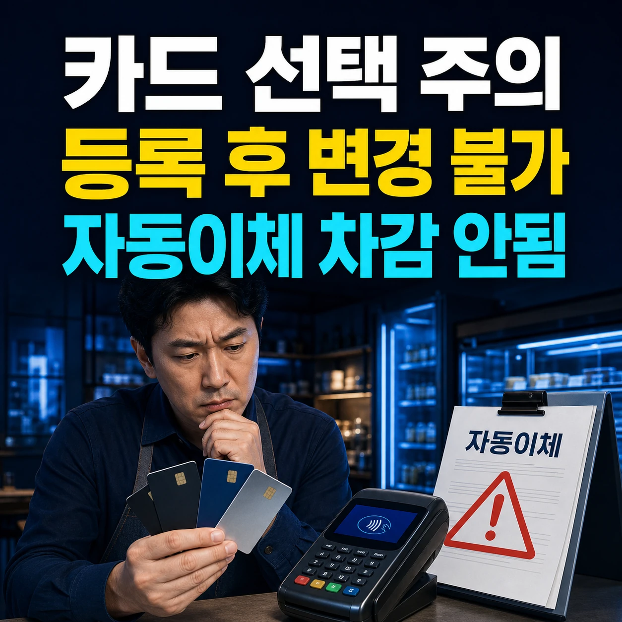 소상공인 경영안정 바우처 카드 선택 등록 후 변경 불가 자동이체 차감 주의 카드뉴스