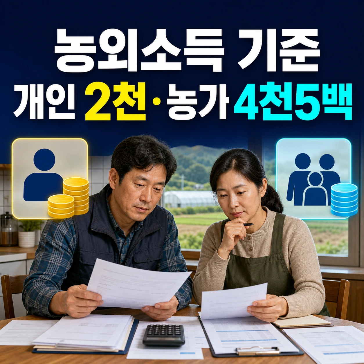 2026 소농직불금 농외소득 개인 2천만 원 농가 4천5백만 원 기준 카드뉴스