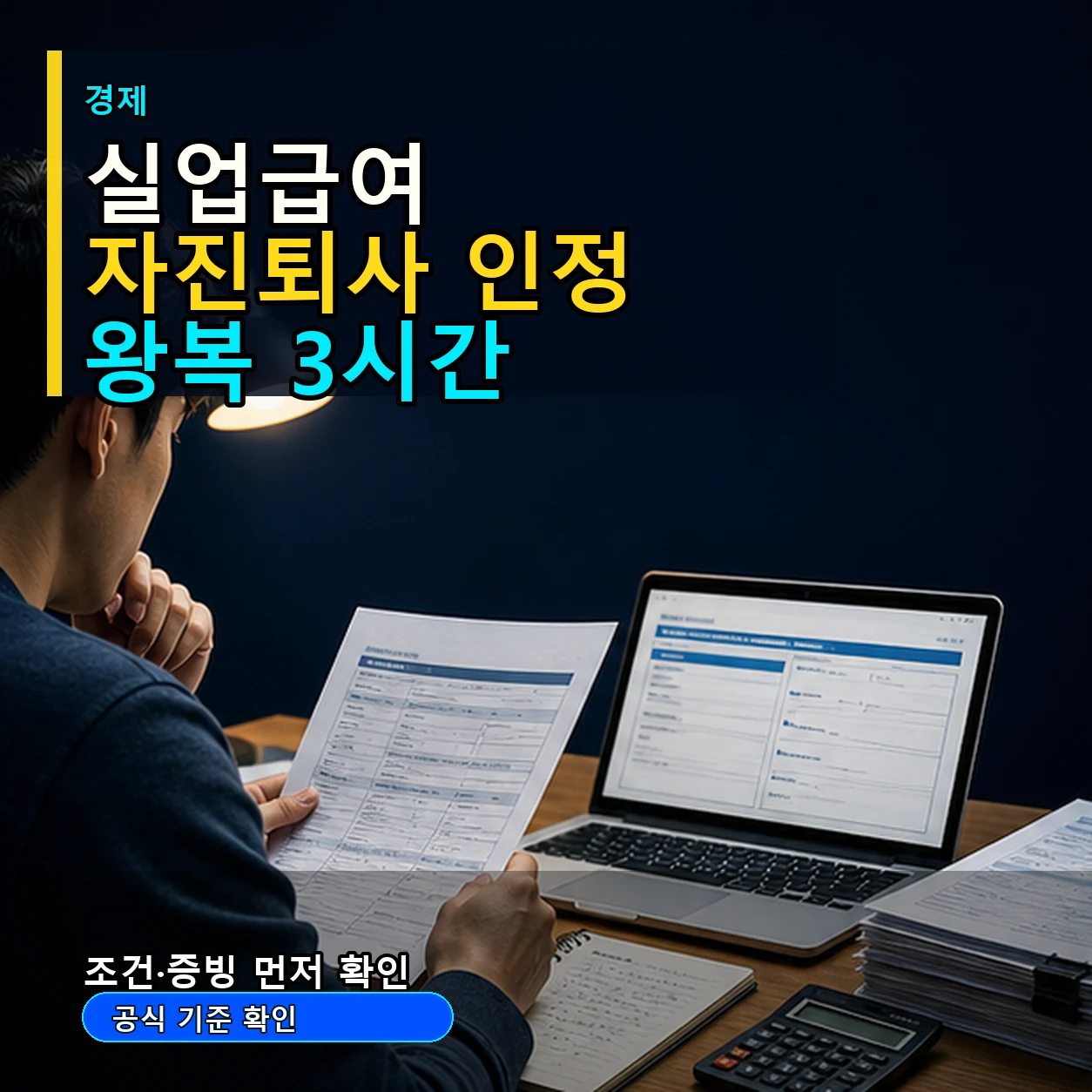 실업급여 조건 자진퇴사 인정 3시간｜통근곤란·이직확인서 180일 체크