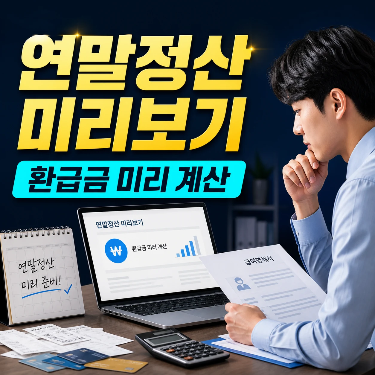 2026 연말정산 미리보기 사용법｜홈택스 환급금 조회·신용카드 공제 미리 계산