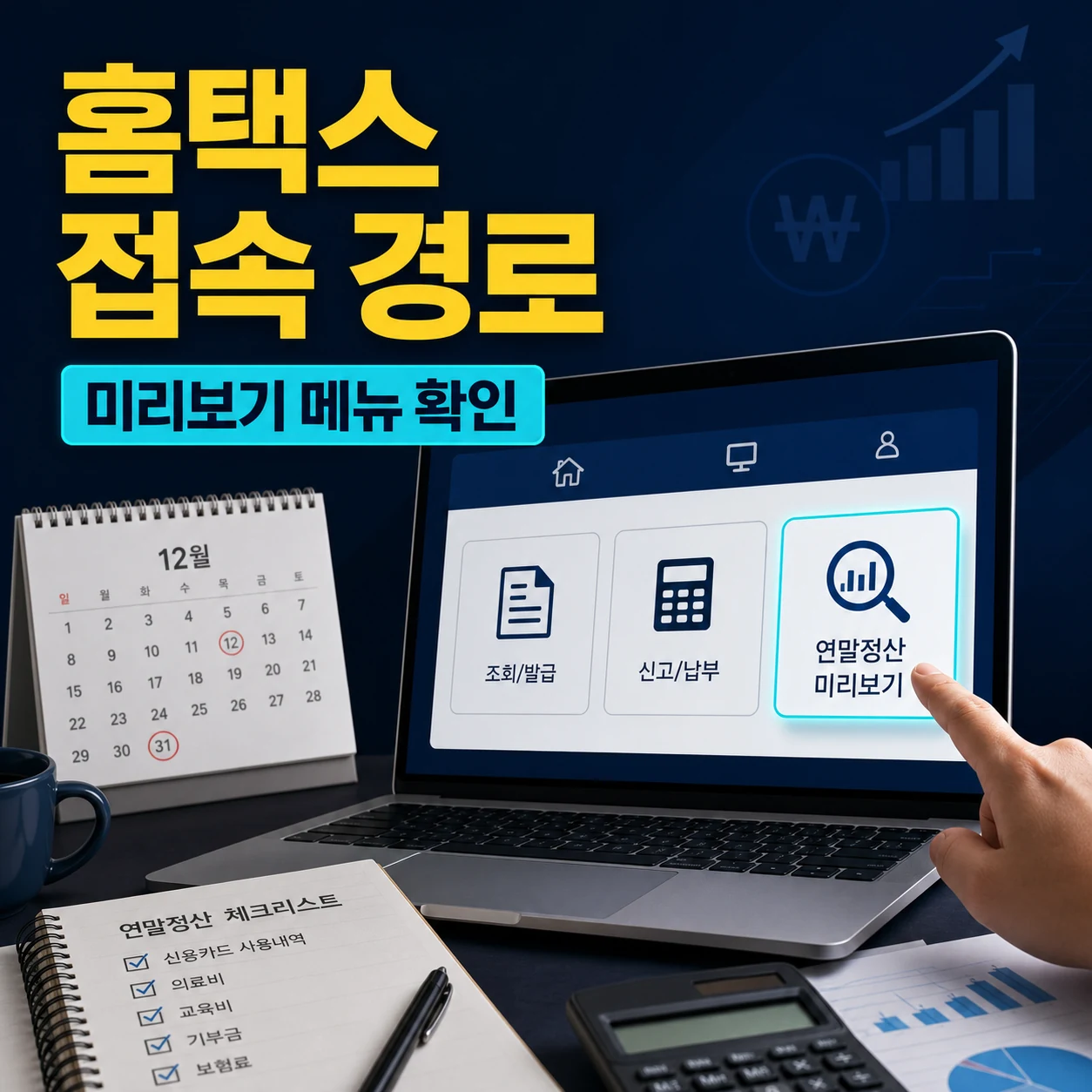 홈택스 연말정산 미리보기 접속 경로 확인 카드뉴스