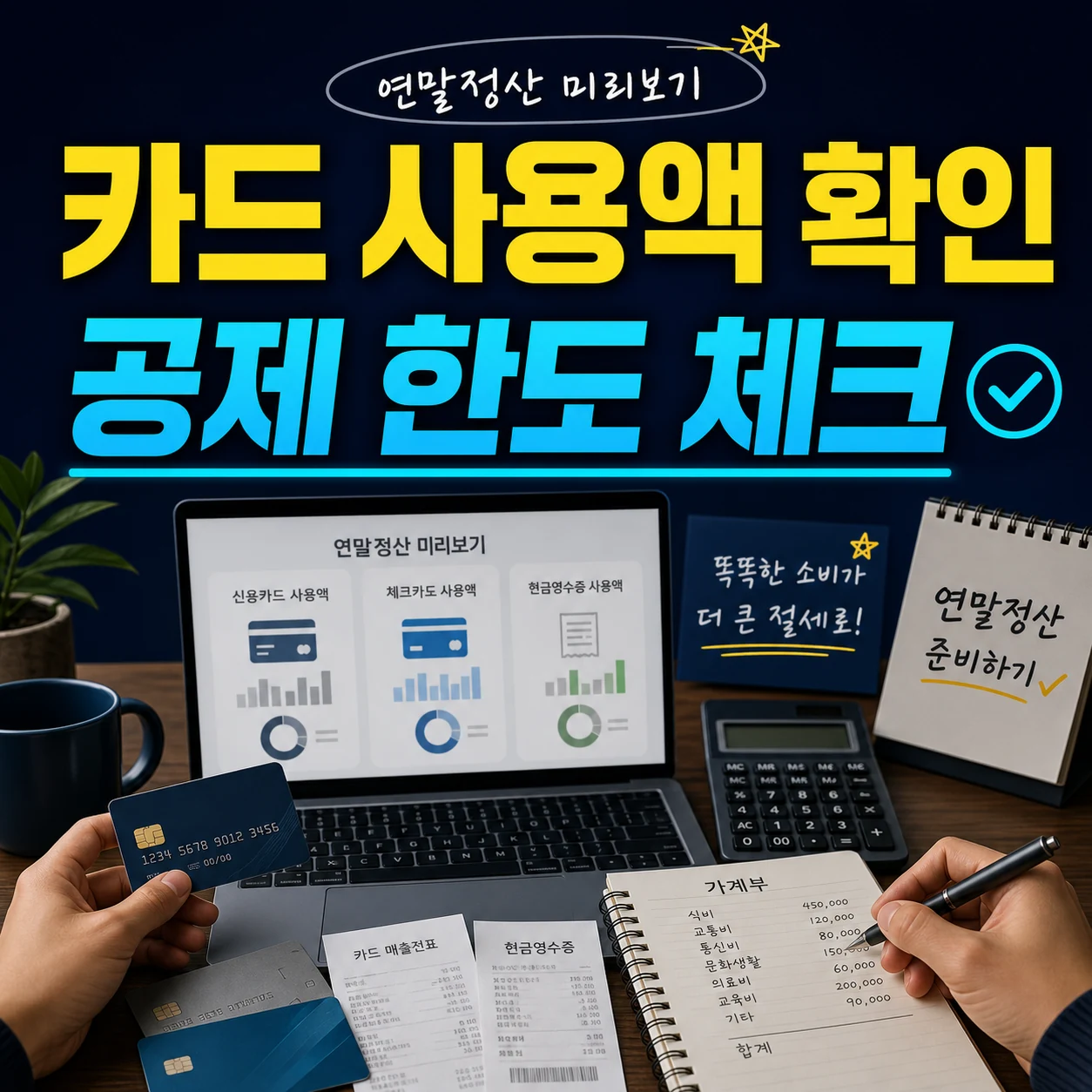 연말정산 미리보기 신용카드 사용액과 공제 한도 확인 카드뉴스