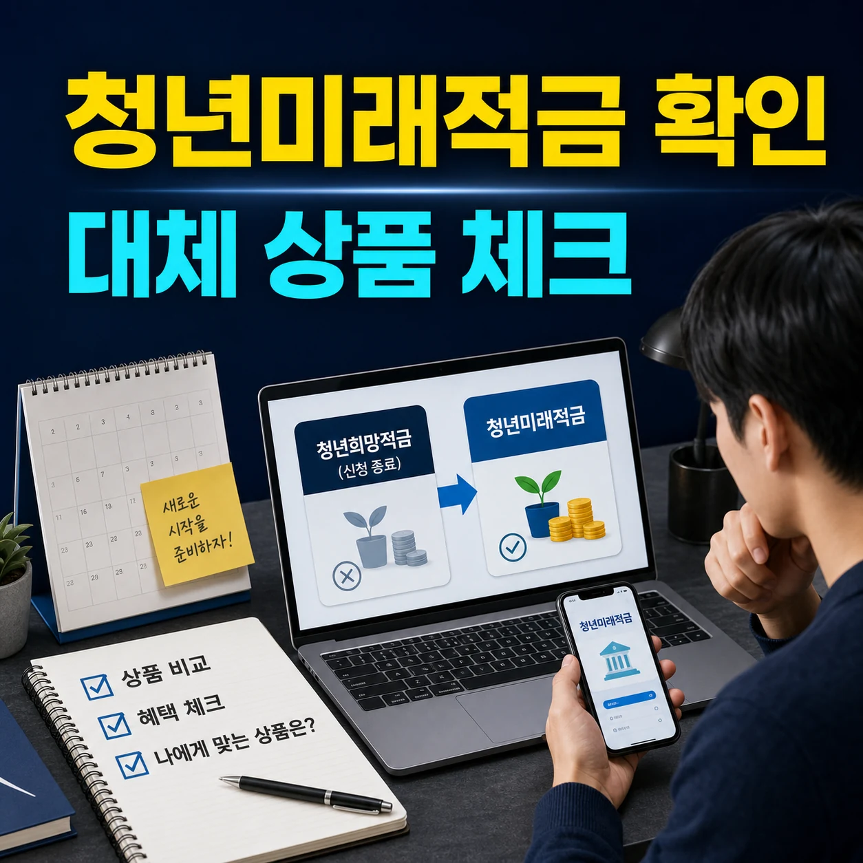 청년미래적금 확인과 청년도약계좌 대체 상품 체크 카드뉴스