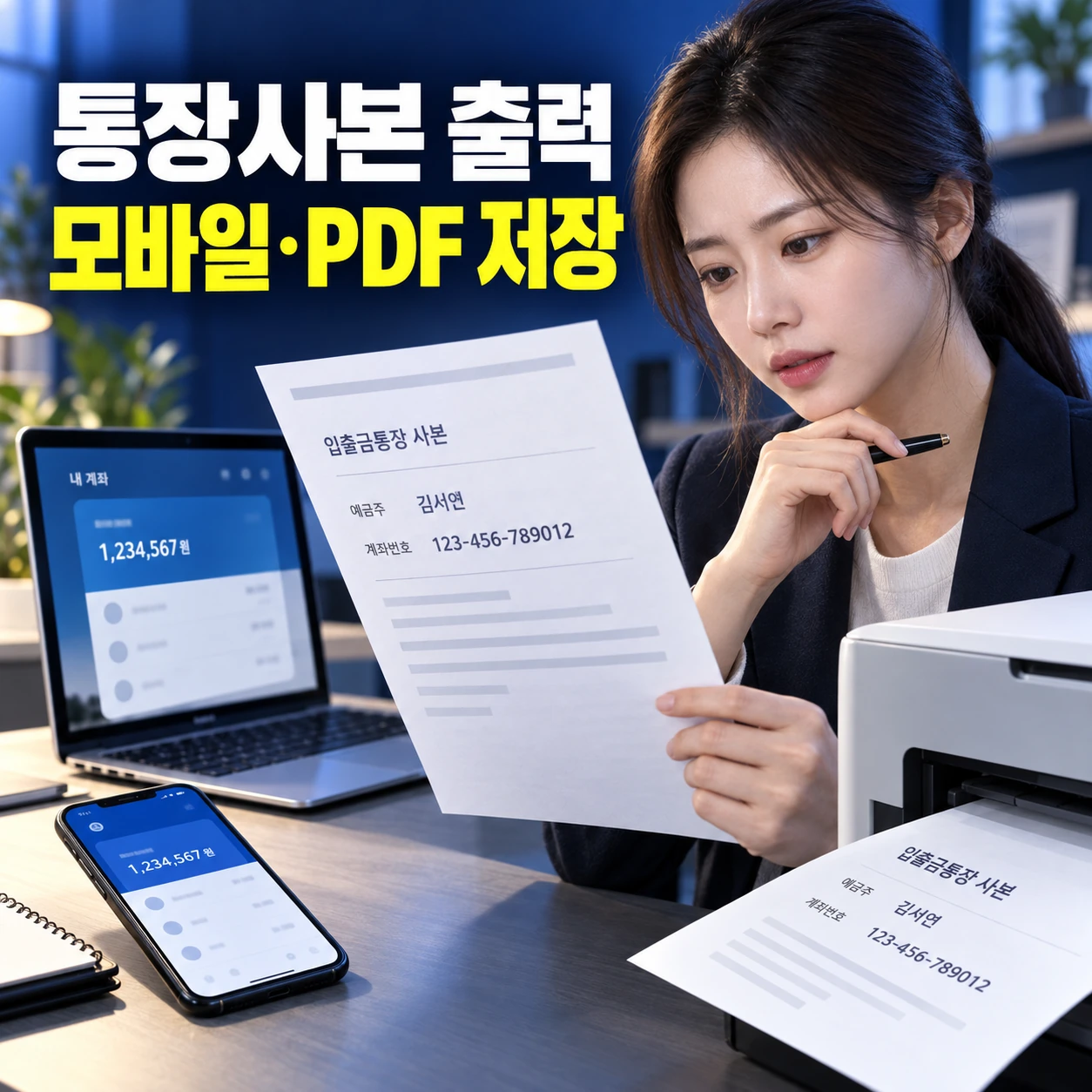 통장사본 출력 캡처 제출 전 확인해야 할 것, 모바일 PDF 저장 은행별 계좌 확인서 발급
