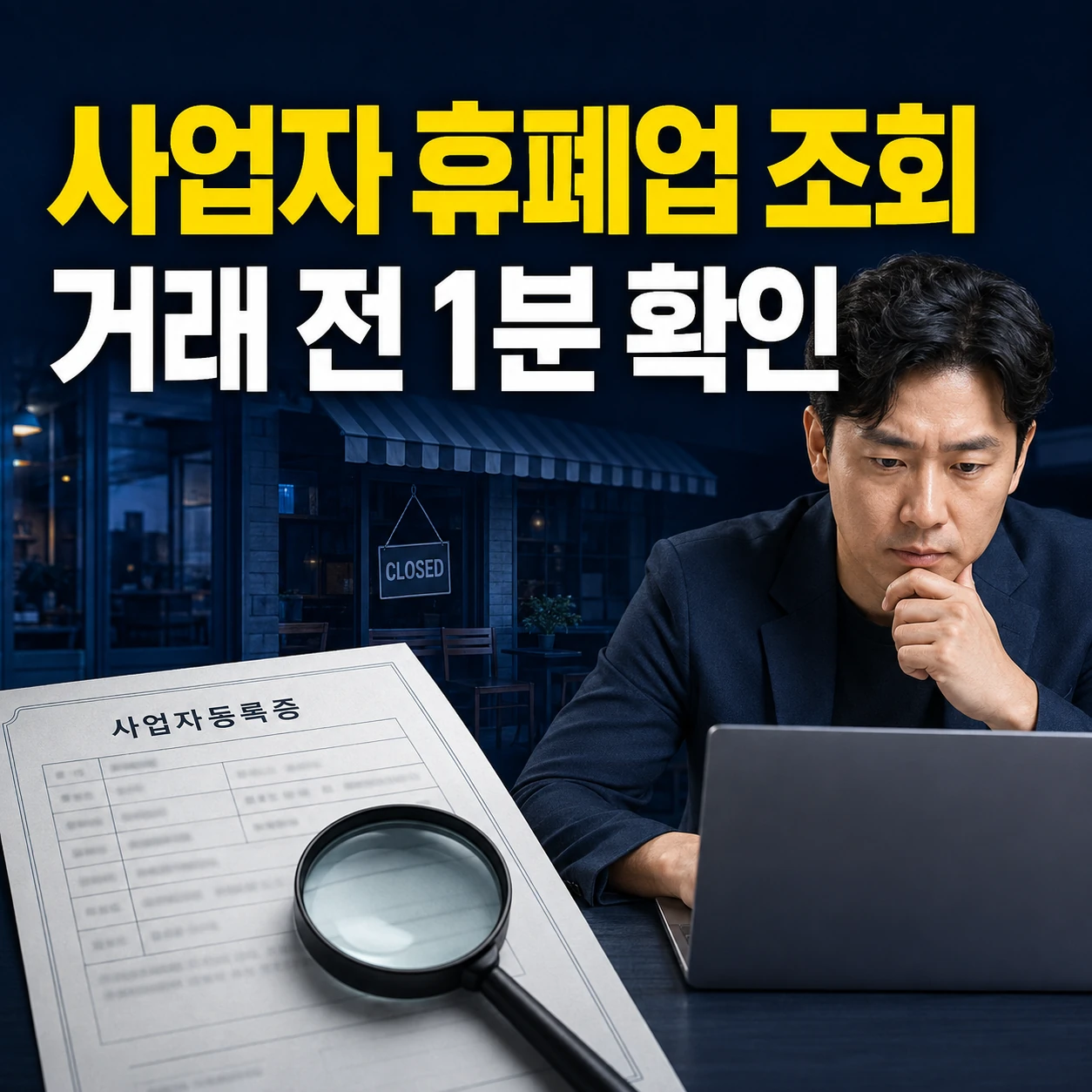 사업자 휴폐업 조회, 홈택스 로그인 없이 폐업일·과세유형 확인