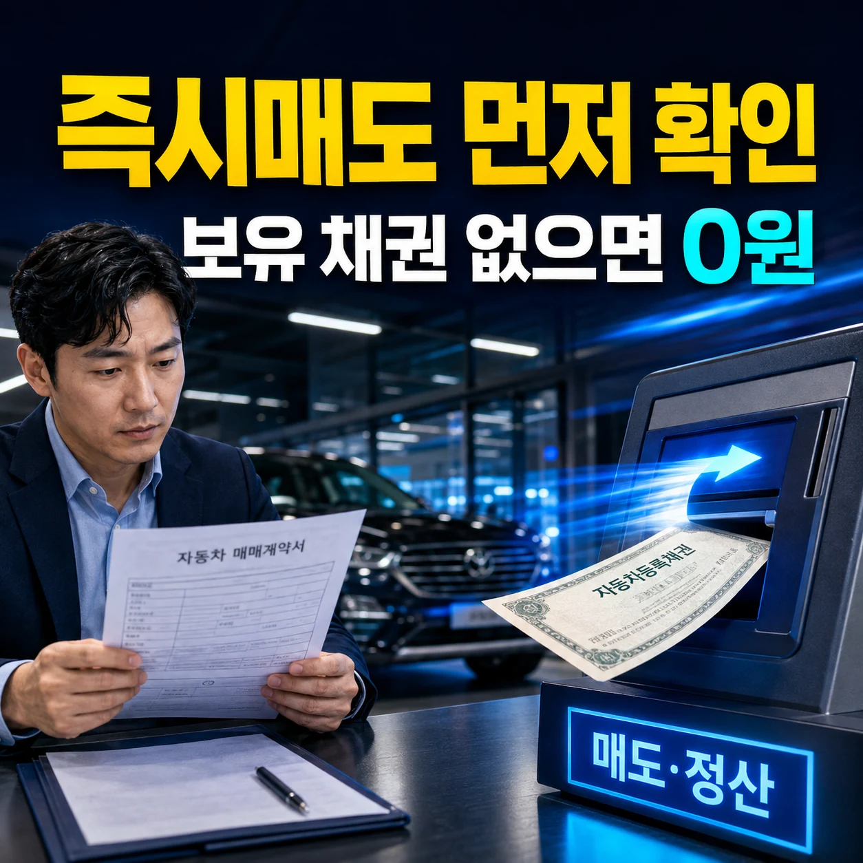 자동차 채권 즉시매도 여부와 보유 채권 0원 판단 카드뉴스