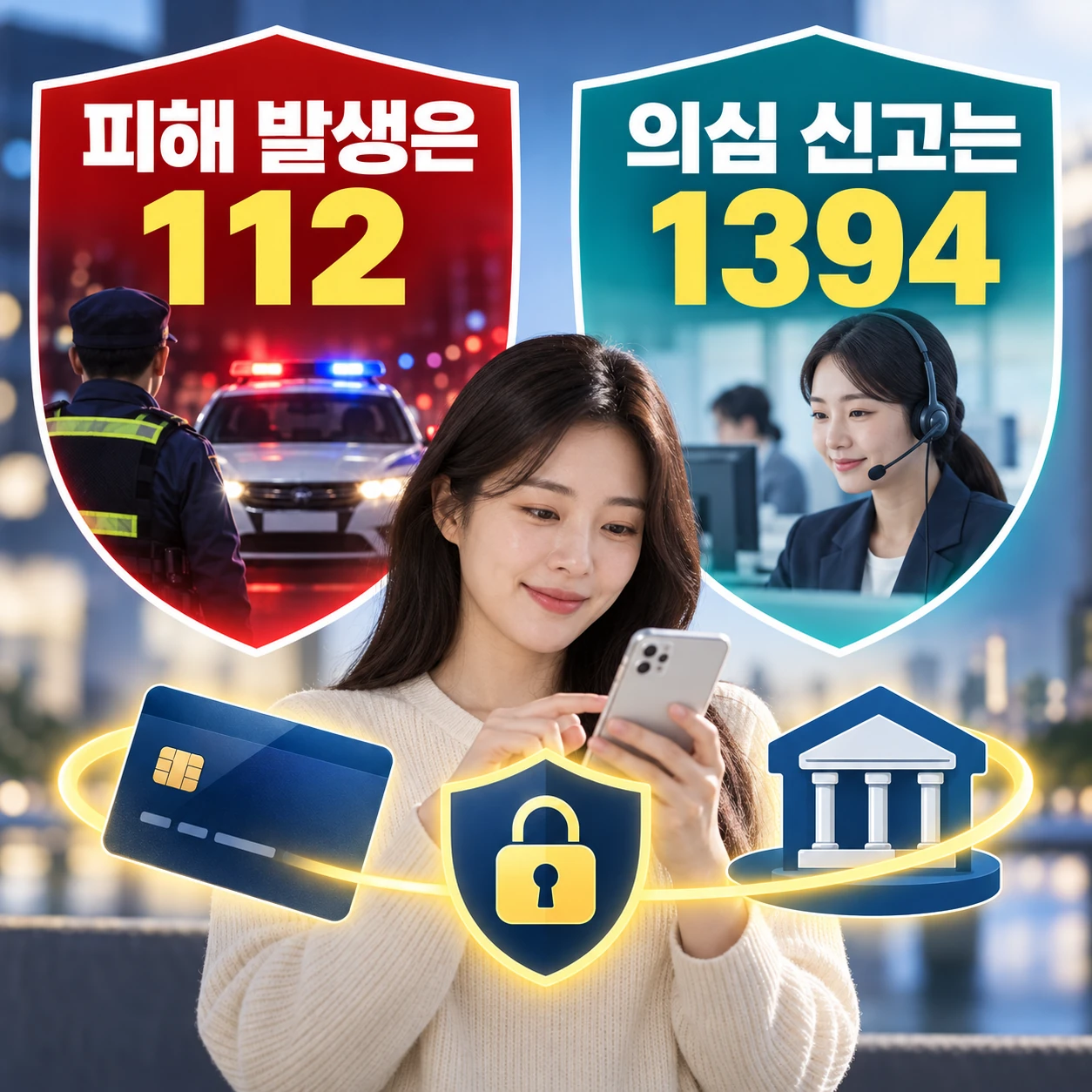 카드결제 보이스피싱 실제 피해는 112, 의심 전화와 문자는 1394로 신고하는 구분
