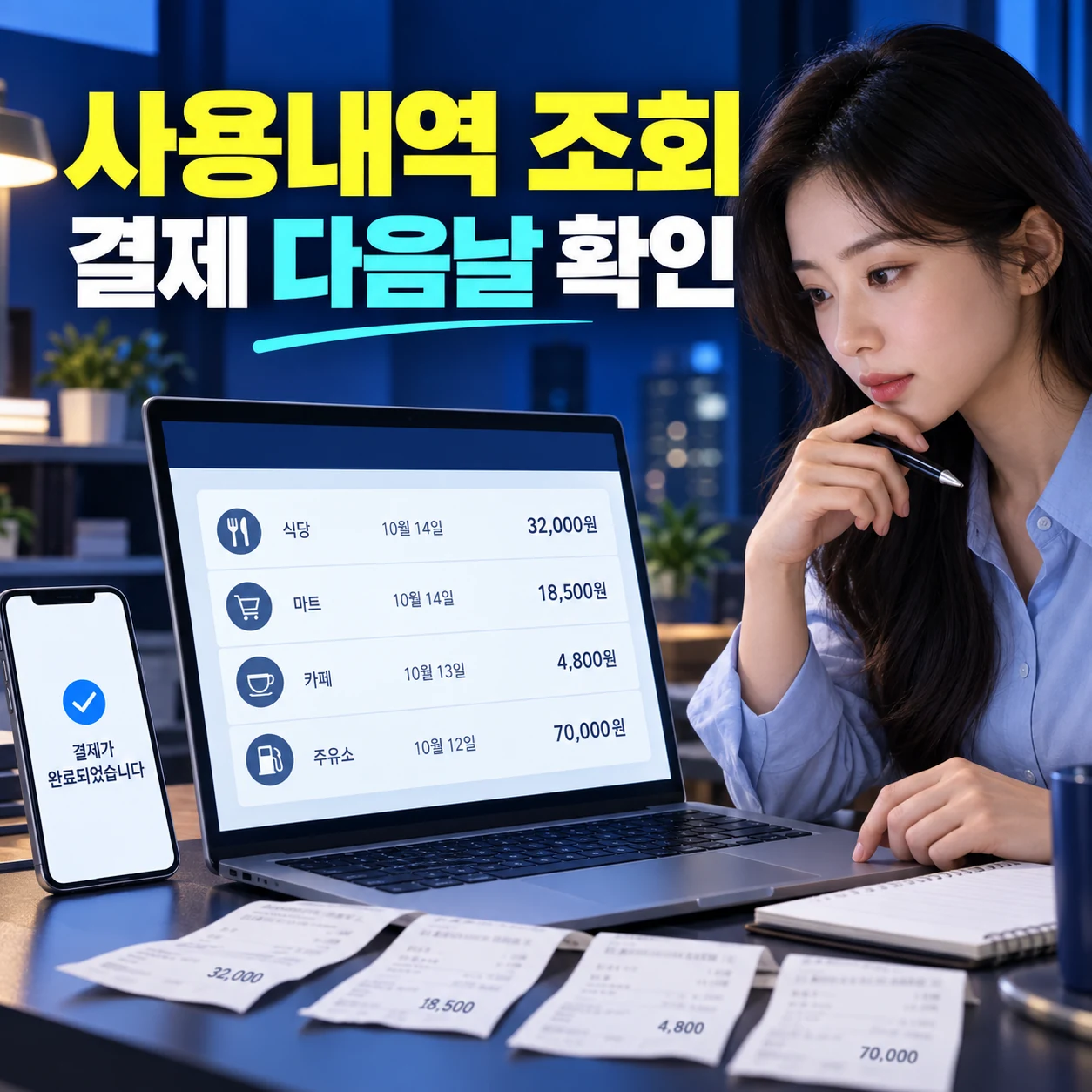현금영수증 사용내역을 결제 다음 날 홈택스에서 확인하는 카드뉴스
