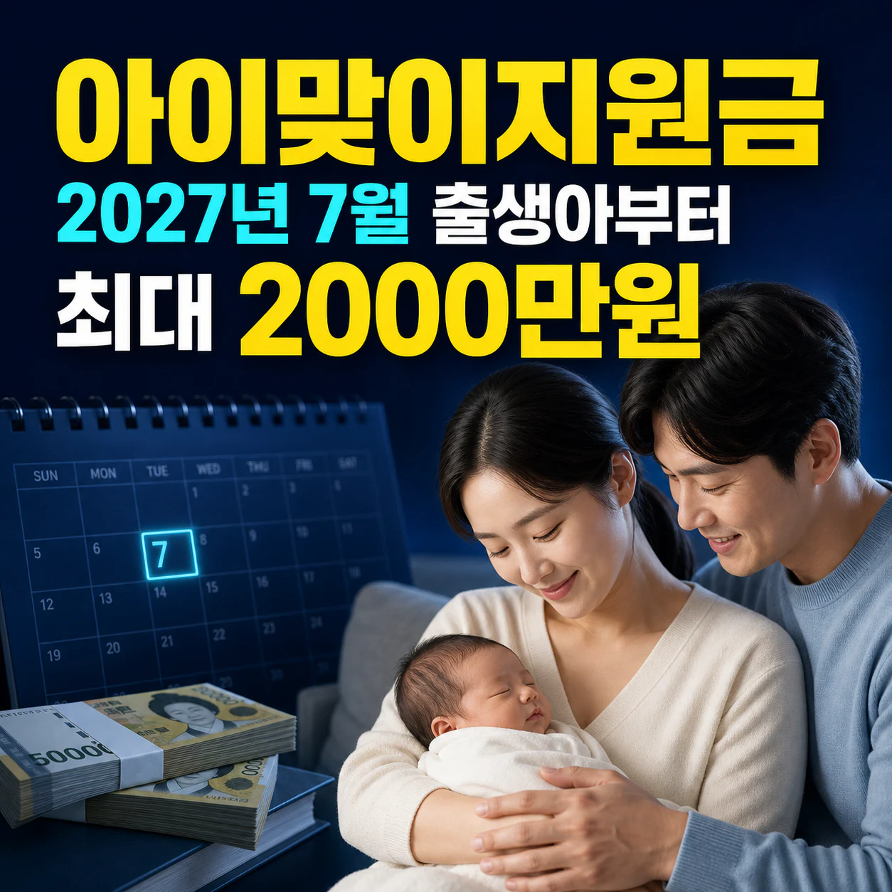2027 아이맞이지원금 부모급여 대상, 7월1일 출생 첫째 1000만원 우대지역 2000만원