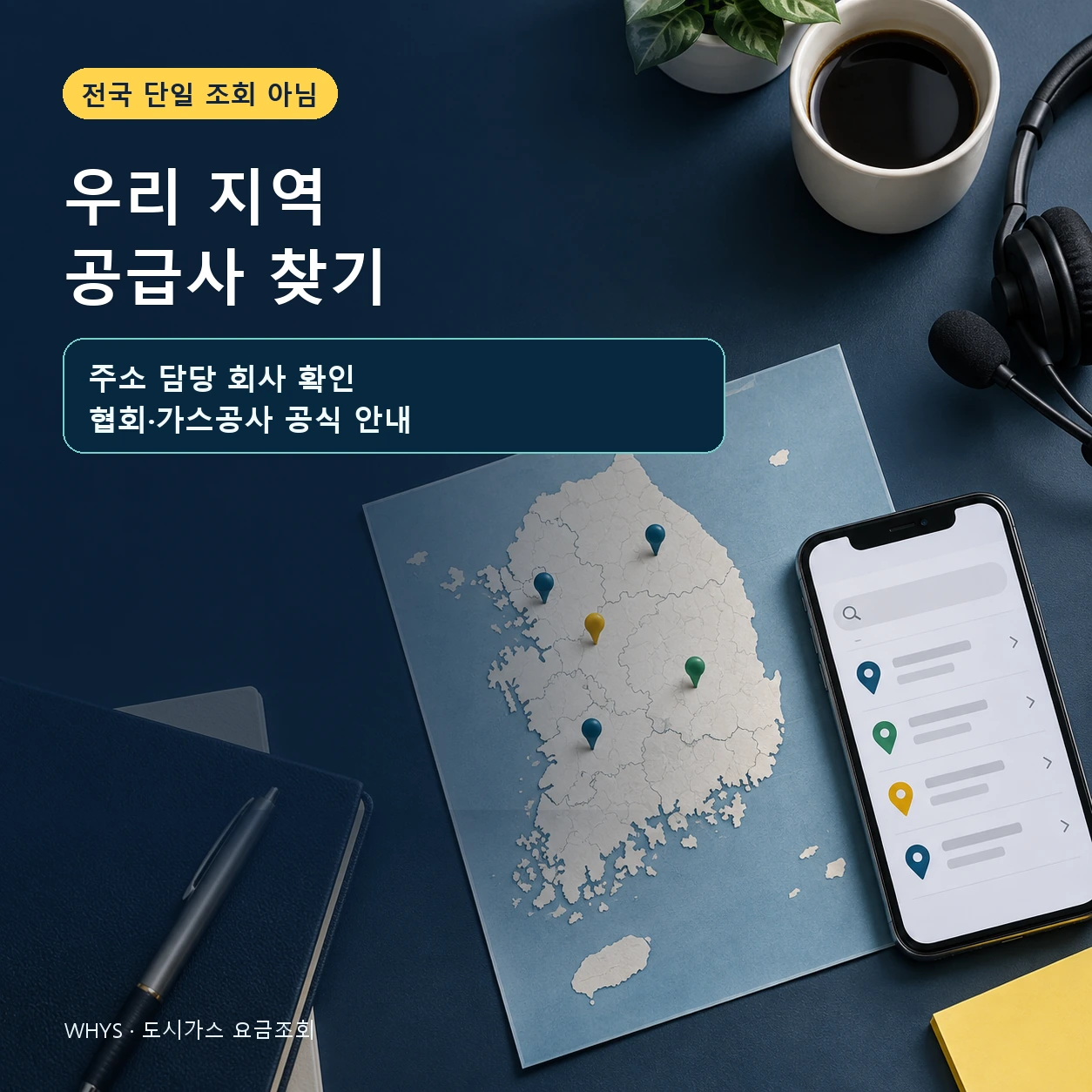 도시가스 요금조회 전 주소를 담당하는 지역 공급사를 공식 지도와 목록에서 찾는 방법