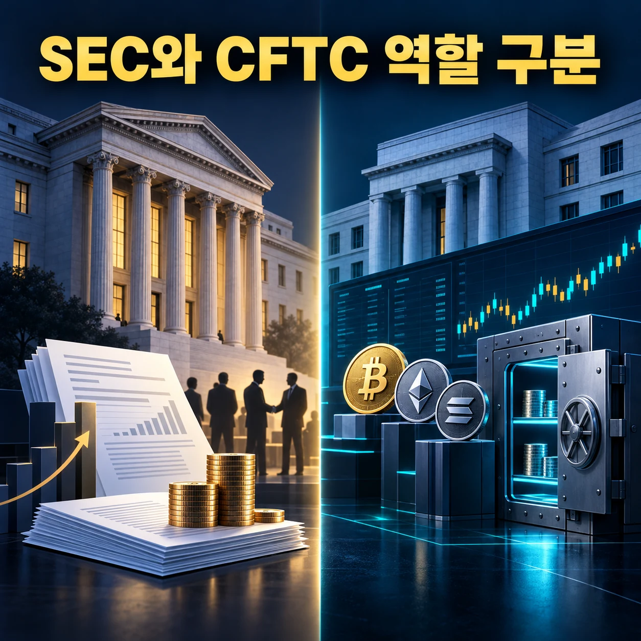 증권 발행과 공시는 SEC, 디지털상품 현물시장과 고객자산 관리는 CFTC 중심으로 나뉘는 구조