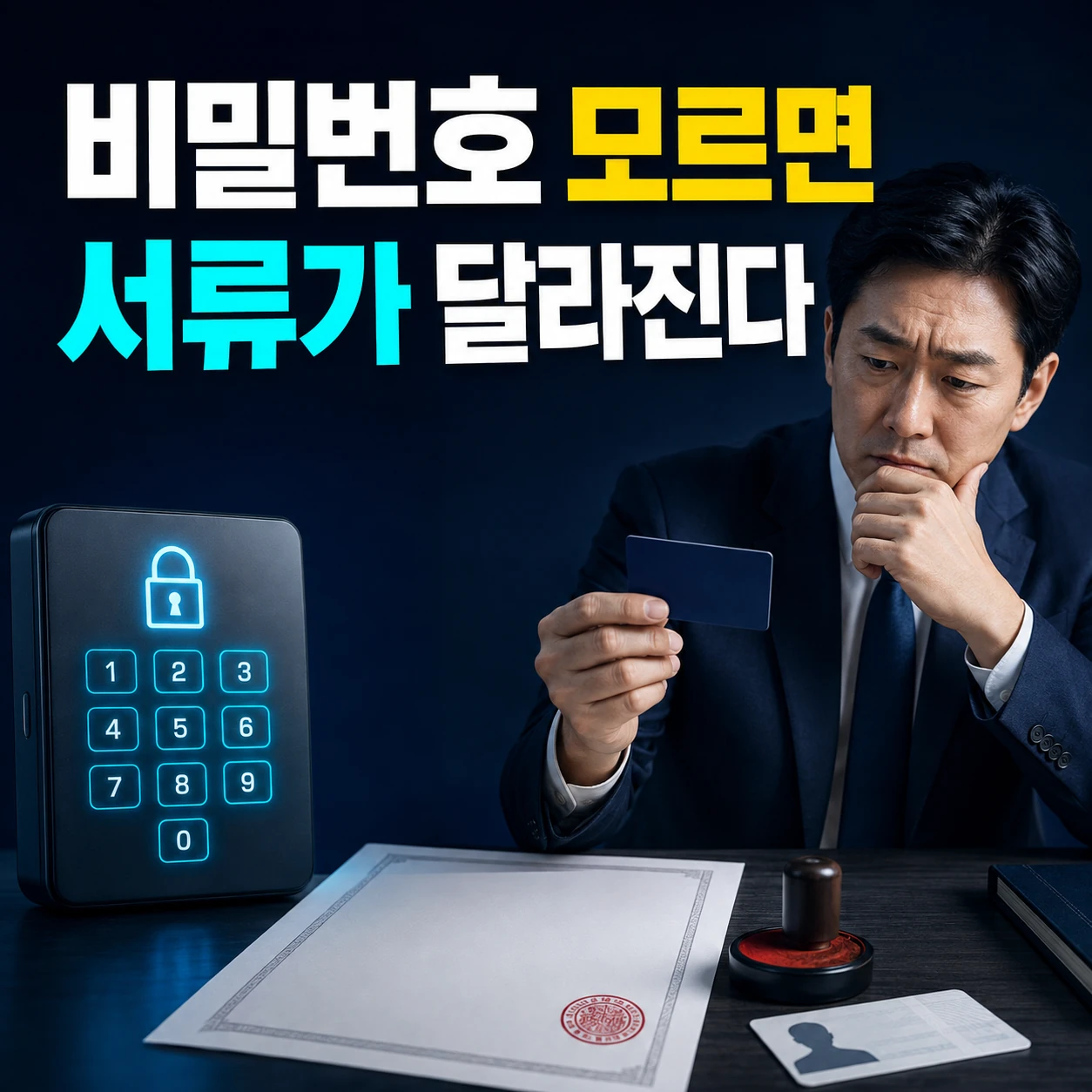 법인인감카드 비밀번호를 모를 때 대표자 대리인 추가서류 카드뉴스