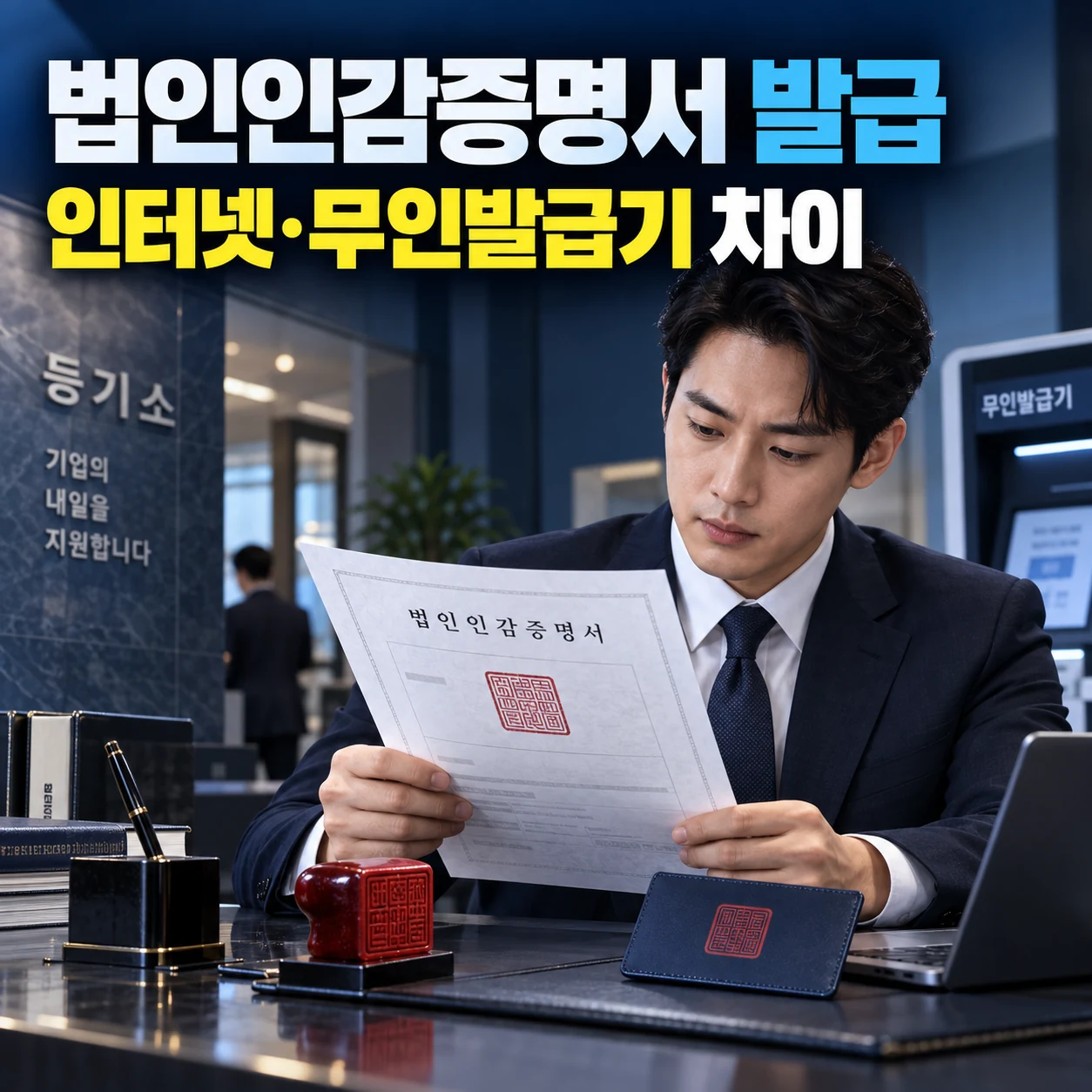 2026 법인인감증명서 발급, 인터넷 예약 무인 발급기 준비물 수수료와 전자인감 차이