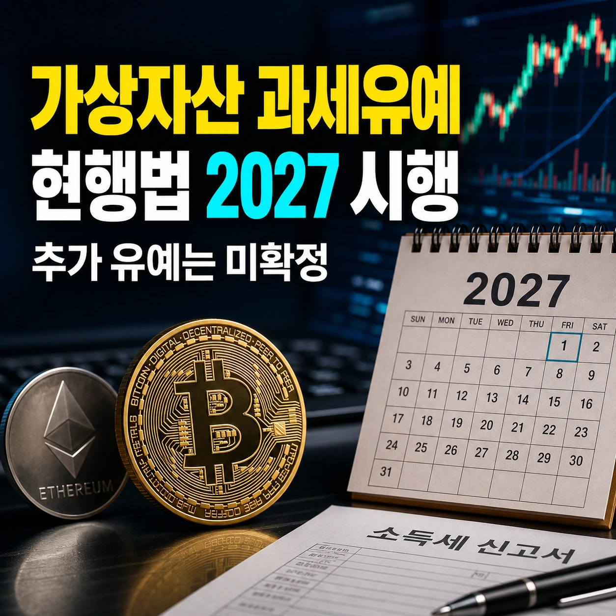 가상자산 과세유예 2029년 확정 가능성, 2027 코인 세금 250만원 22% 계산