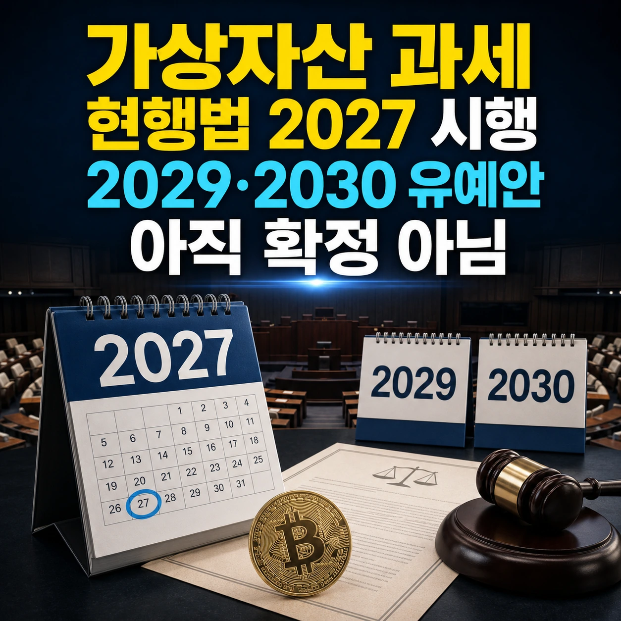 가상자산 과세유예 현행법 2027 시행과 2029년 2030년 유예안 상태 카드뉴스