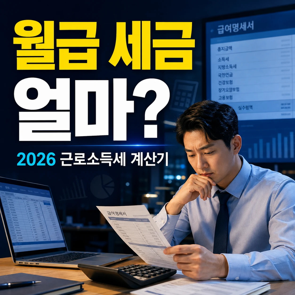 2026 근로소득세 계산기, 월급 소득세 지방소득세 간이세액표 조회