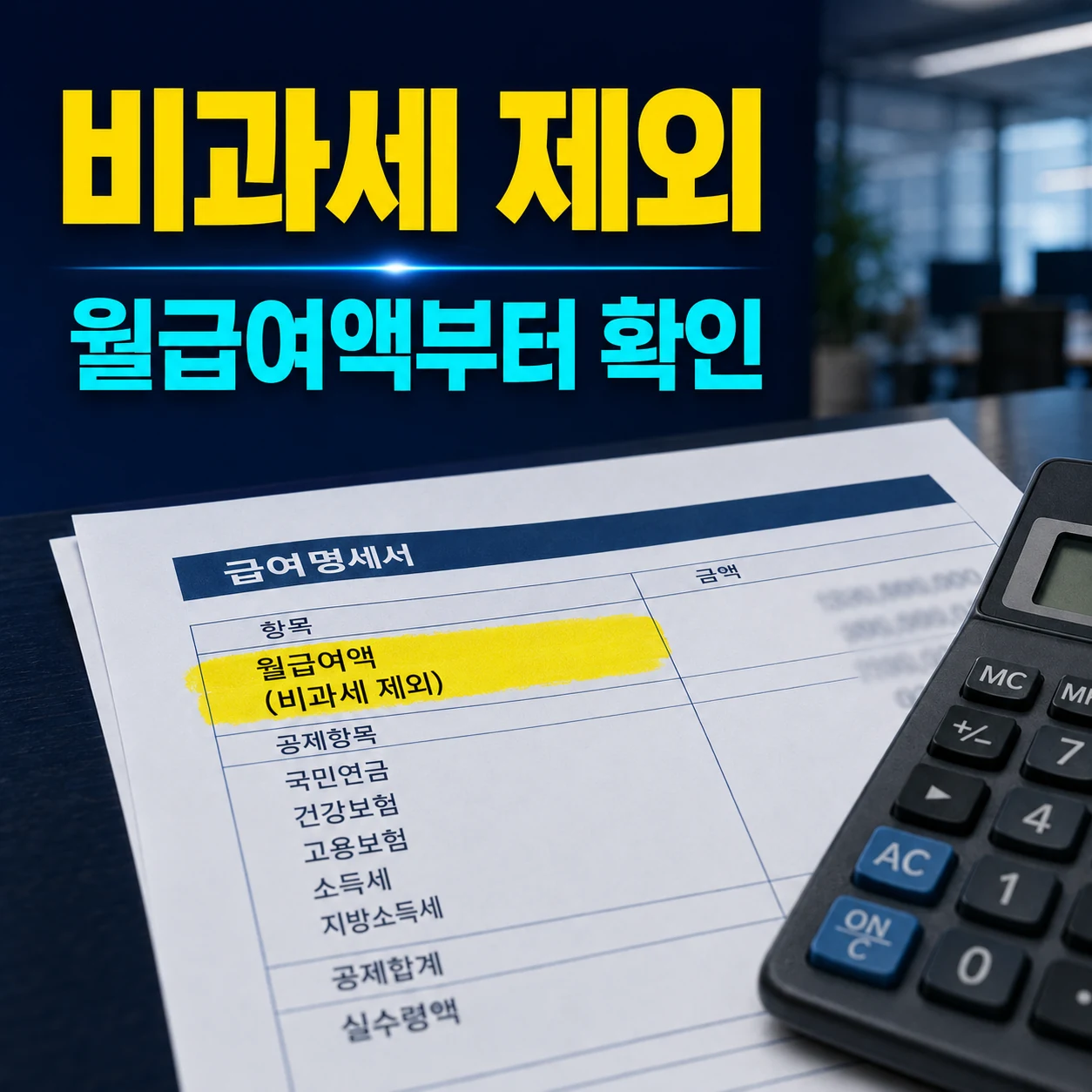 2026 근로소득세 계산 전 비과세 제외 월급여액 확인 카드뉴스