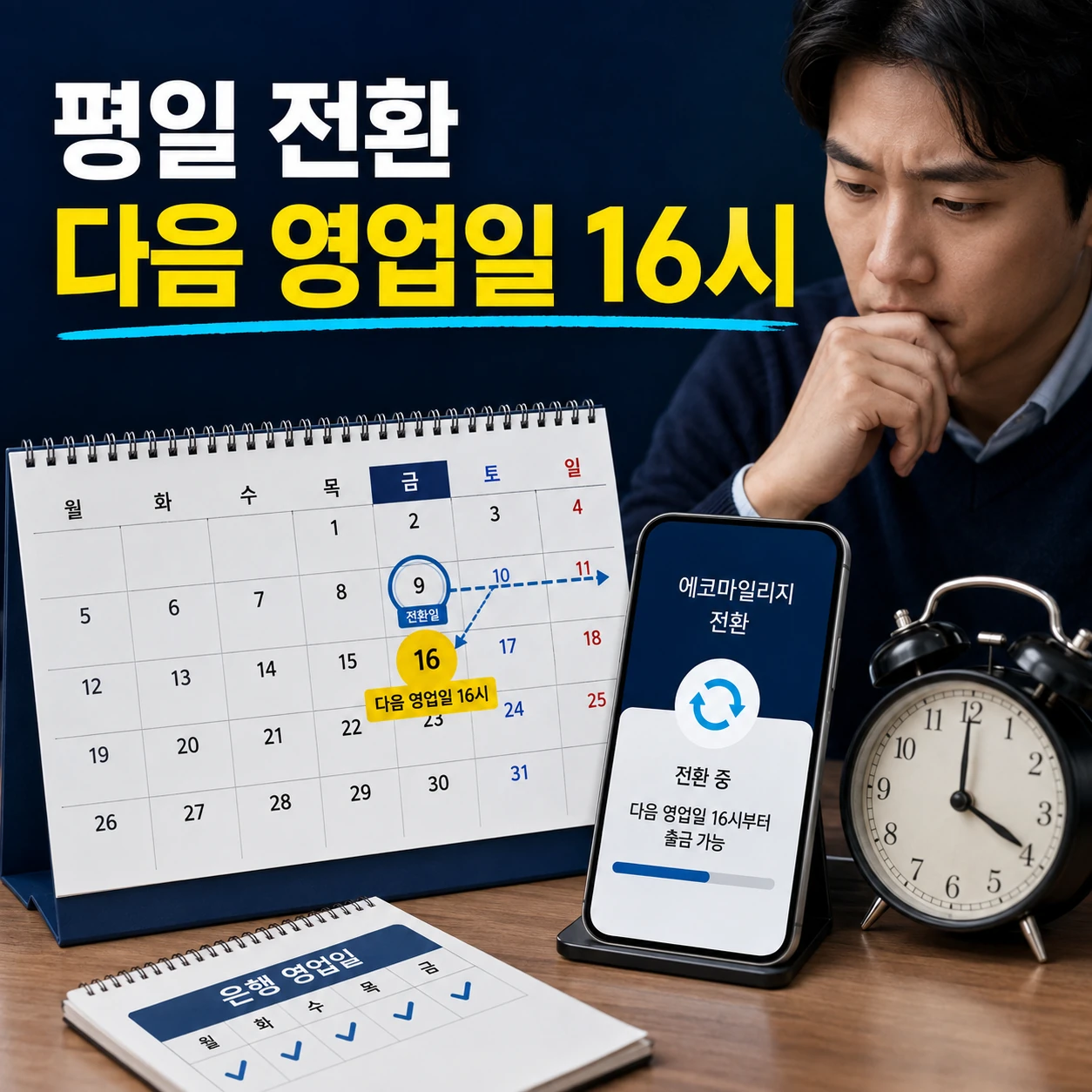 에코마일리지 평일 전환 후 다음 은행영업일 16시 계좌이체 카드뉴스