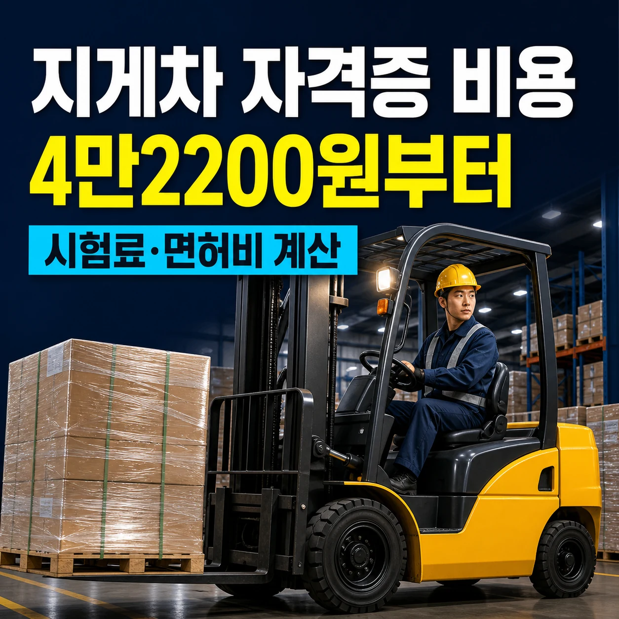 지게차 자격증 비용 실기 필기, 지게차운전기능사 국비지원 취득 가격 시험료 3톤 미만 차이